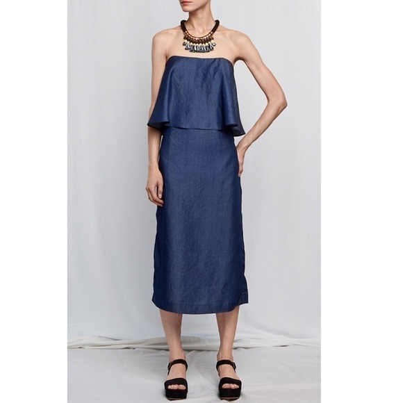 WHIT Strapless Chambray Mushroom Dress NWT $450 - Picture 1 of 8